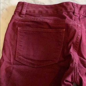 Maroon ankle jeans
